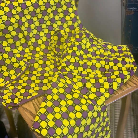 Africana prong Top/pant drawstring yellow royal purple - Picture 5 of 10